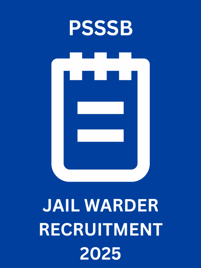 PSSSB Jail Warder Recruitment 2025 – apply now