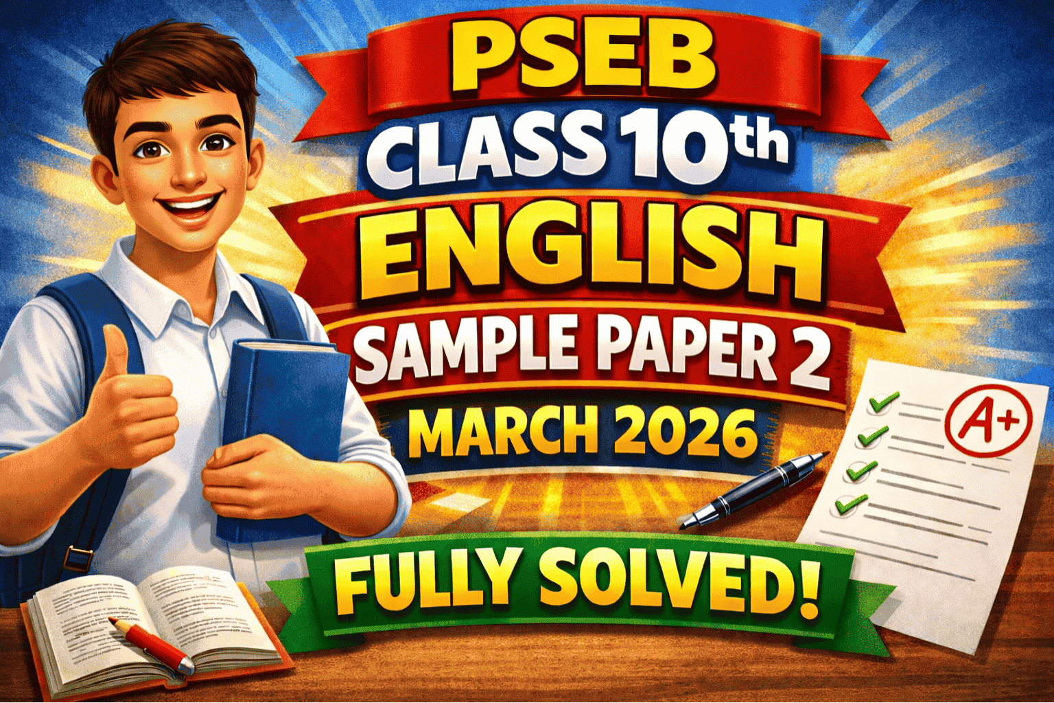 PSEB Class 10th English Sample Paper (2) March 2026