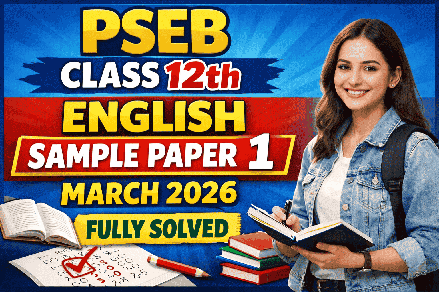 PSEB Class 12th English Sample Paper 1 March 2026