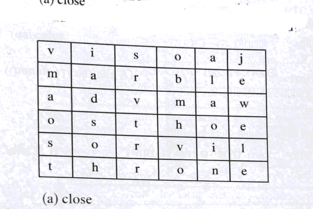 Word search puzzle with hidden words