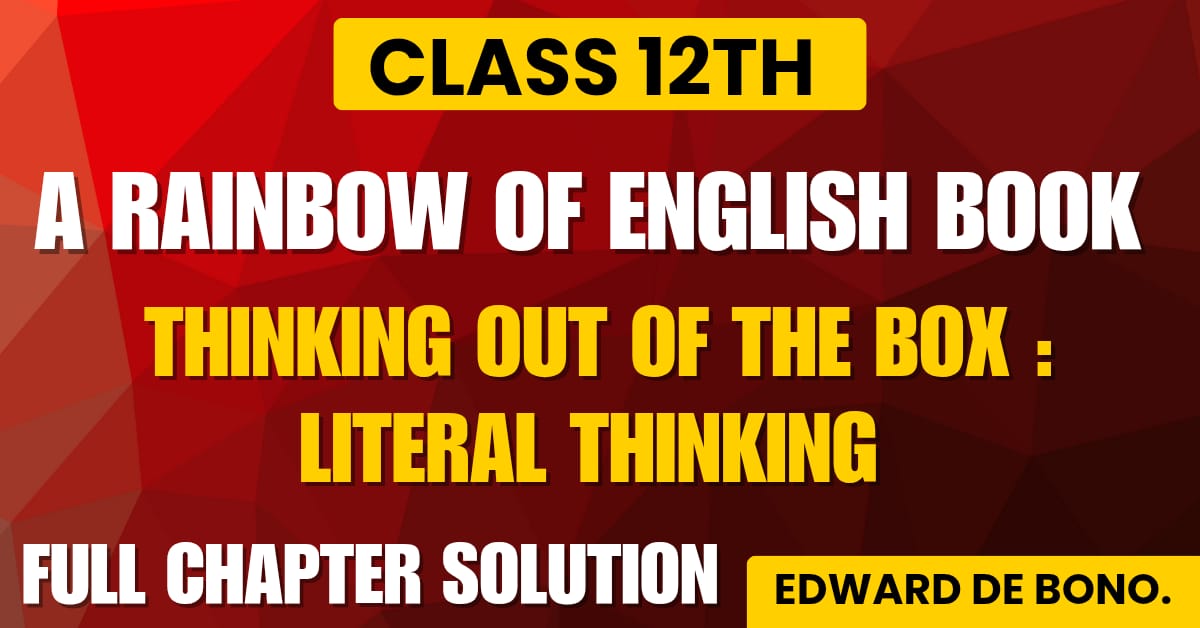 PSEB Class 12th Thinking Out of the Box Lateral Thinking