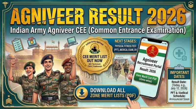 Agniveer Result 2026 Indian Army Agniveer CEE (Common Entrance Examination)
